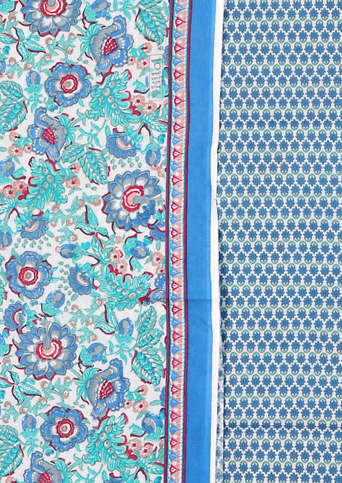 Cambric Cotton Dress Material in Floral Print