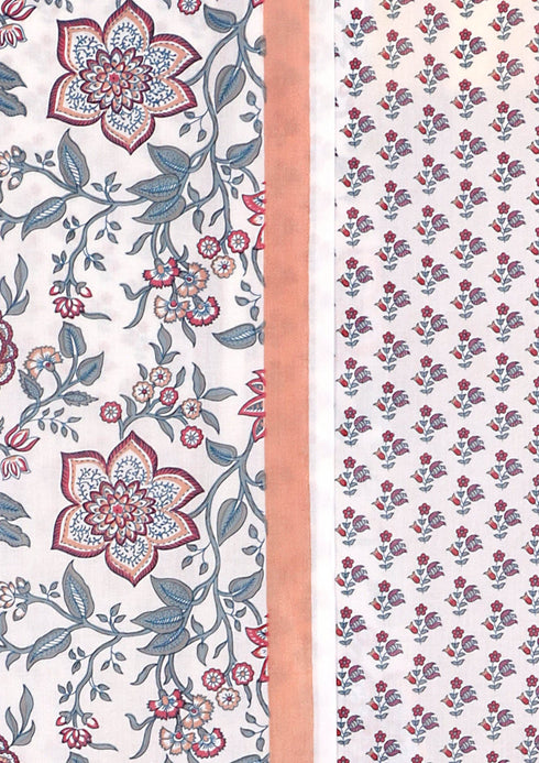 Cambric Cotton Dress Material in Floral Print