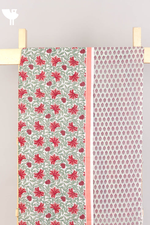 Cambric Cotton Dress Material in Floral Print