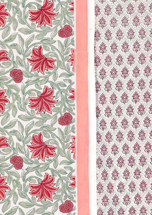 Cambric Cotton Dress Material in Floral Print