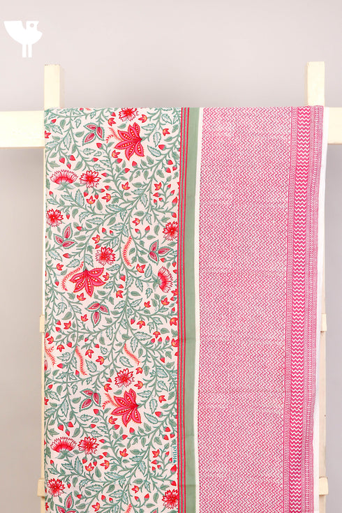 Cambric Cotton Dress Material in Floral Print