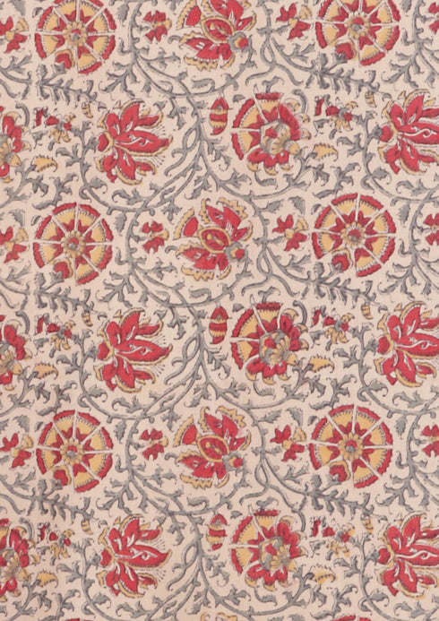Terry Voile And Kota Doria Dupatta Two Piece Dress Material in Block Print