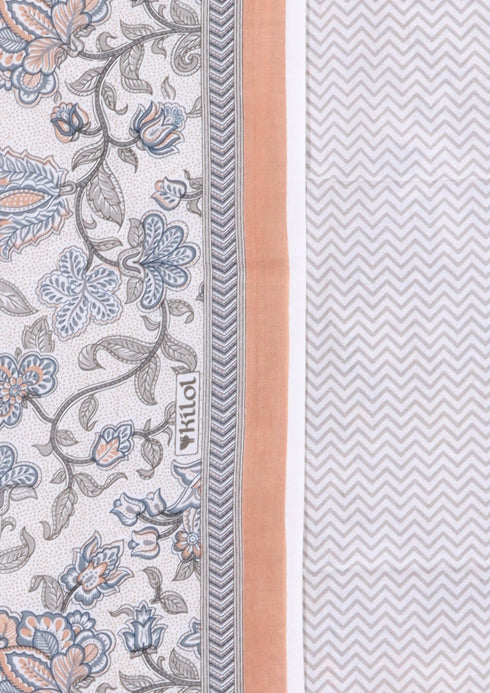 Cambric Cotton Two Piece Dress Material in Floral Print