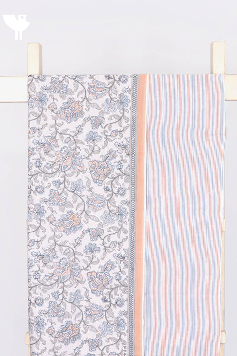 Cambric Cotton Two Piece Dress Material in Floral Print