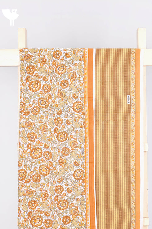 Cambric Cotton Two Piece Dress Material in Floral Print