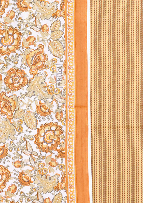 Cambric Cotton Two Piece Dress Material in Floral Print