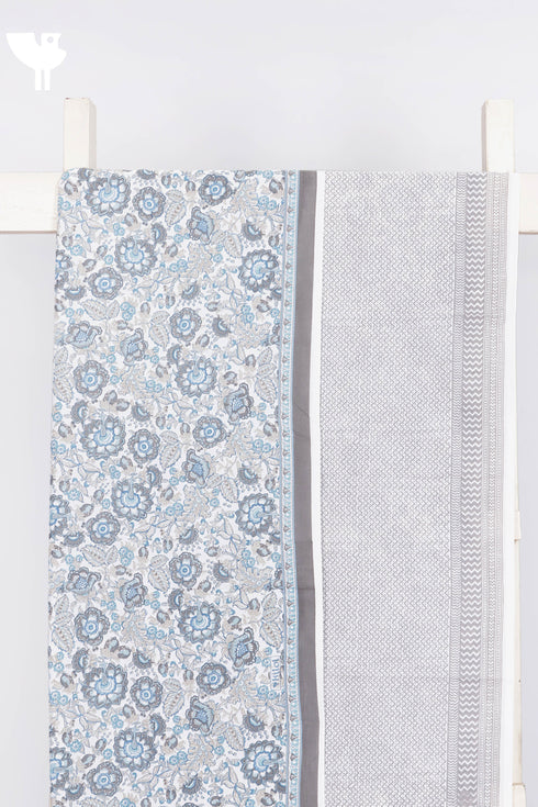 Cambric Cotton Two Piece Dress Material in Floral Print