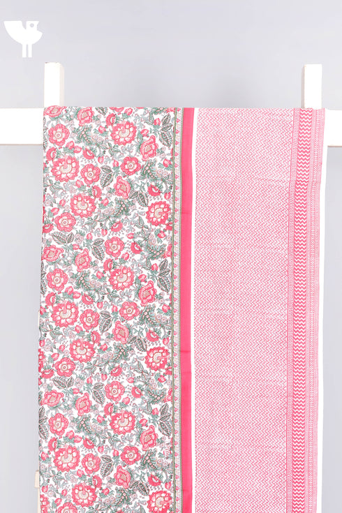 Cambric Cotton Two Piece Dress Material in Floral Print