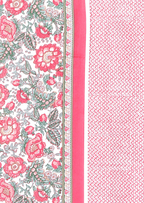 Cambric Cotton Two Piece Dress Material in Floral Print