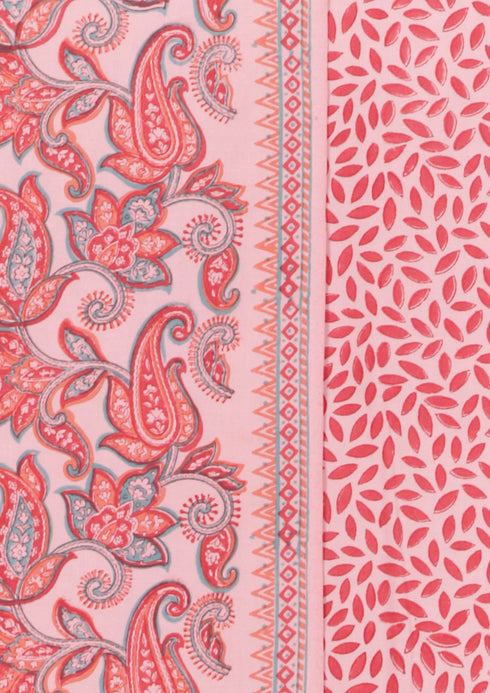 Bizzy Lizzy Dress Material With Chiffon Dupatta in Block Print