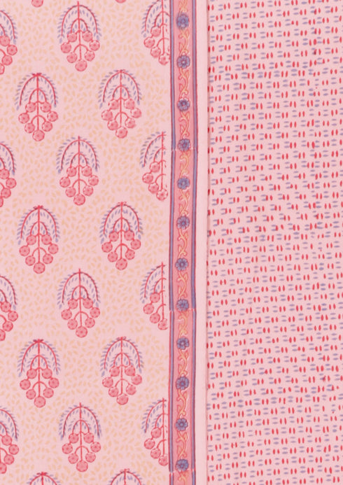 Bizzy Lizzy Dress Material With Chiffon Dupatta In Floral Block Print