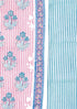 Cambric Cotton Dress Material With Chiffon Dupatta in Block Print
