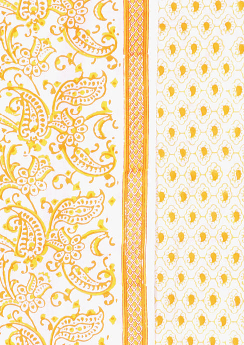 Cambric Cotton Dress Material With Chiffon Dupatta in Paisley Block Print