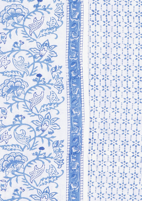 Cambric Cotton Dress Material With Kota Dupatta In Floral Block Print
