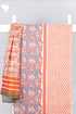 Terry Voile Dress Material With Kota Doria Dupatta In Floral Block Print