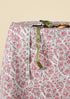 Cambric Cotton In Rose Pink Floral Block Print