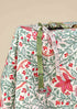 Cambric Cotton In Rose Red Floral Block Print