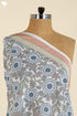 Cambric Cotton In Stone Grey And Steel Blue Floral Print