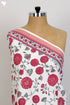 Cotton Cambric Yardage in a Magenta Floral Hand Screen Print