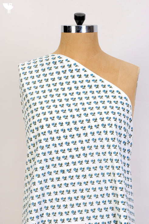 Cambric Cotton In Floral Block Print