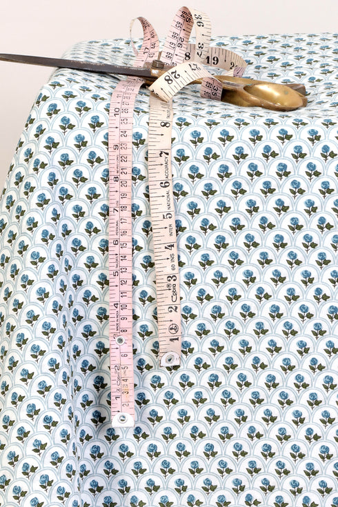 Cambric Cotton In Floral Block Print