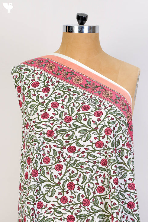 Cambric Cotton In Scarlet Red Floral Print
