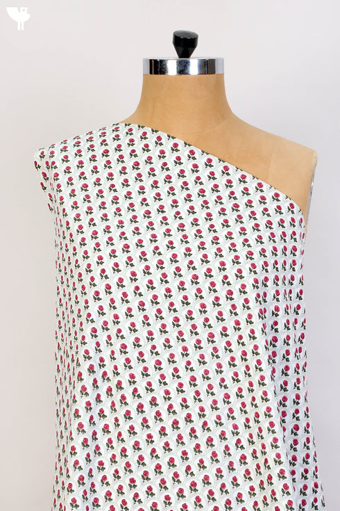Cambric Cotton In Floral Block Print