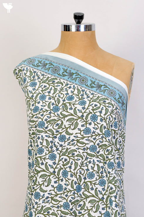 Cambric Cotton In Cobalt Blue Floral Print