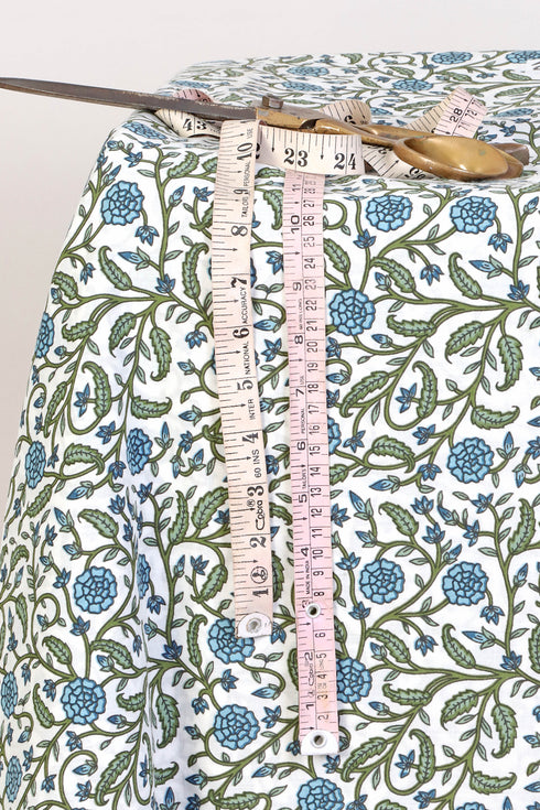 Cambric Cotton In Cobalt Blue Floral Print