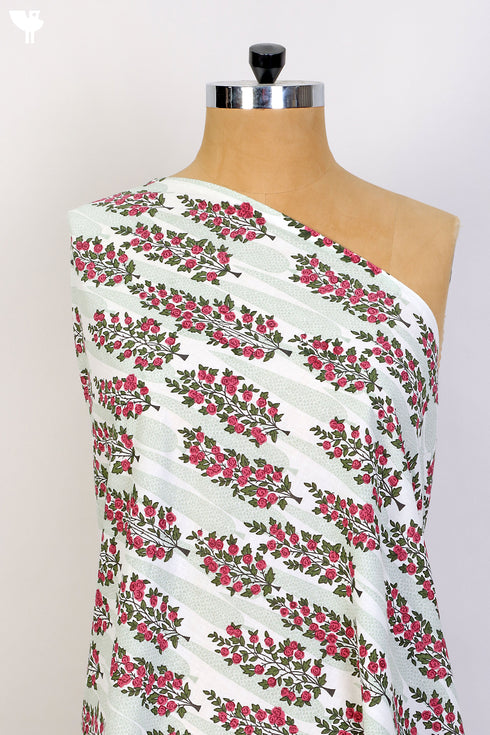 Cambric Cotton Fabric In Floral Print