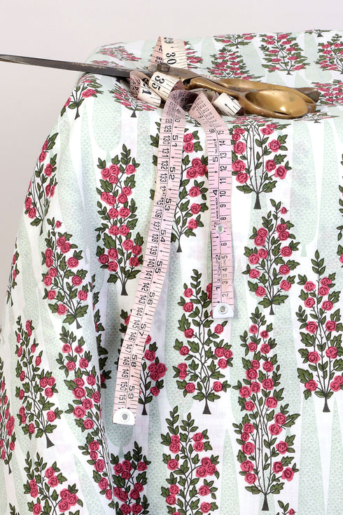 Cambric Cotton Fabric In Floral Print