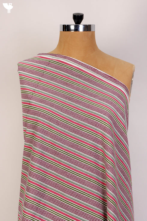 Cambric Cotton In Striped Print