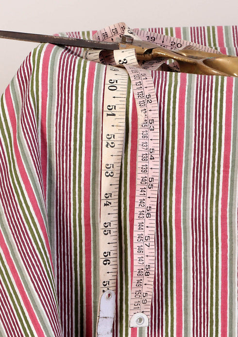 Cambric Cotton In Striped Print