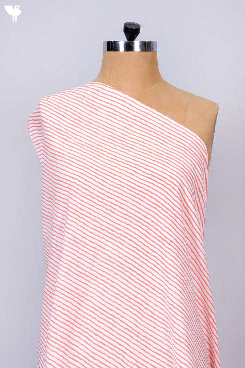Cambric Cotton In Fine Striped Print