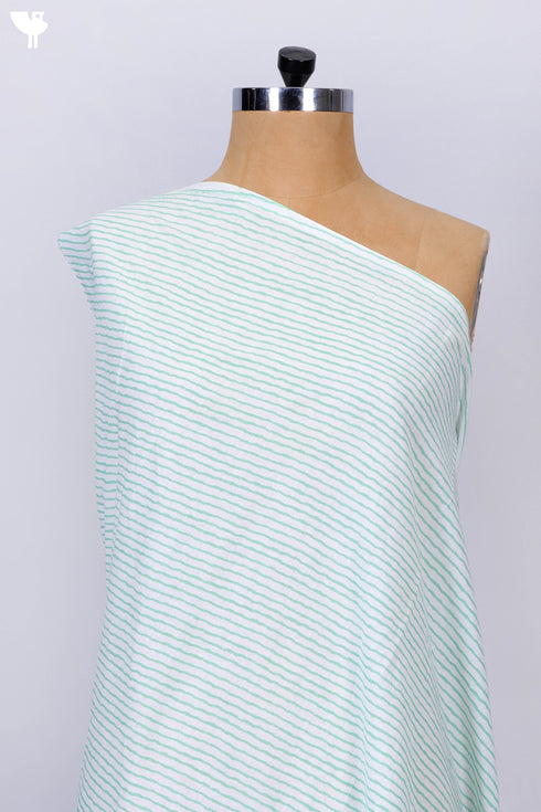 Cambric Cotton In Fine Striped Print