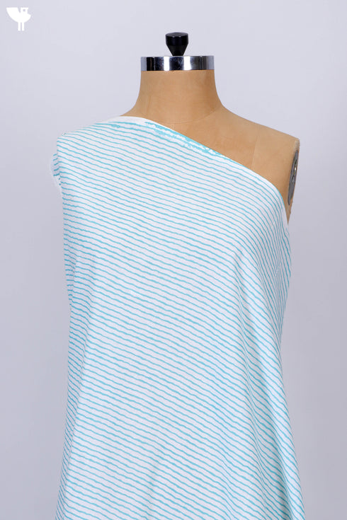 Cambric Cotton In Fine Striped Print