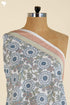 Mulmul Cotton In Stone Grey And Steel Blue Floral Print
