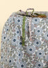 Mulmul Cotton In Stone Grey And Steel Blue Floral Print