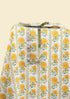 Cambric Cotton In Lemony Yellow Floral Block Print