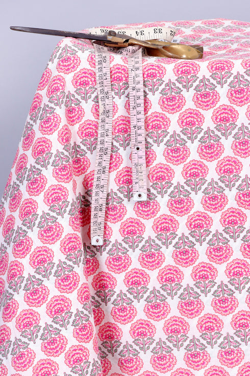 Cambric Cotton In Pink Floral Print