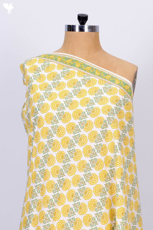 Cambric Cotton In Yellow Floral Print