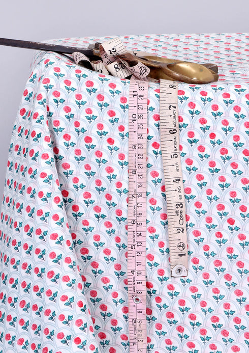 Cambric Cotton In Floral Booti Print