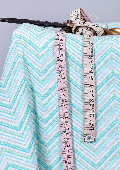 Cambric Cotton In Zigzag Print