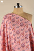 Cambric Cotton In Peach And Puce Graphic Block Print
