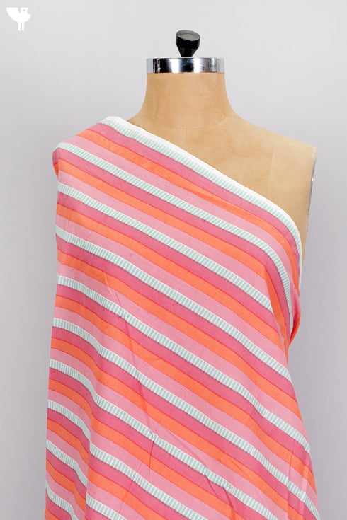 Cambric Cotton In Striped Print