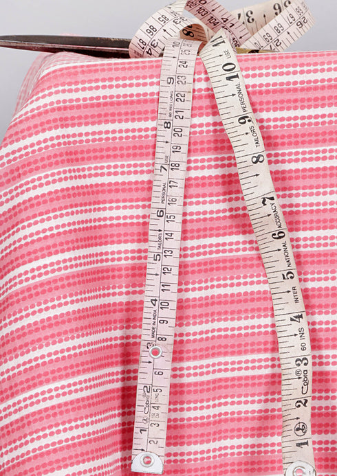 Cambric Cotton In Fine Striped Print