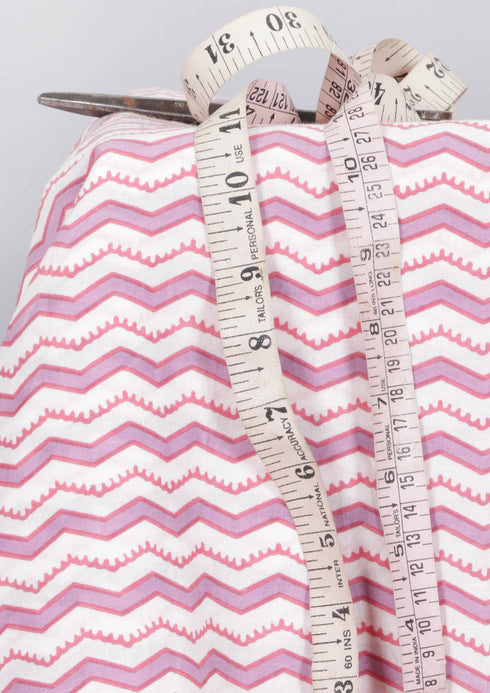 Cambric Cotton In Zigzag Print