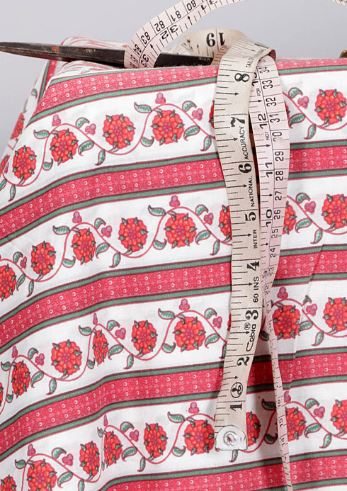 Cambric Cotton In Floral Border Print