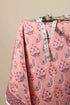 Cambric Cotton In Peach And Puce Graphic Block Print
