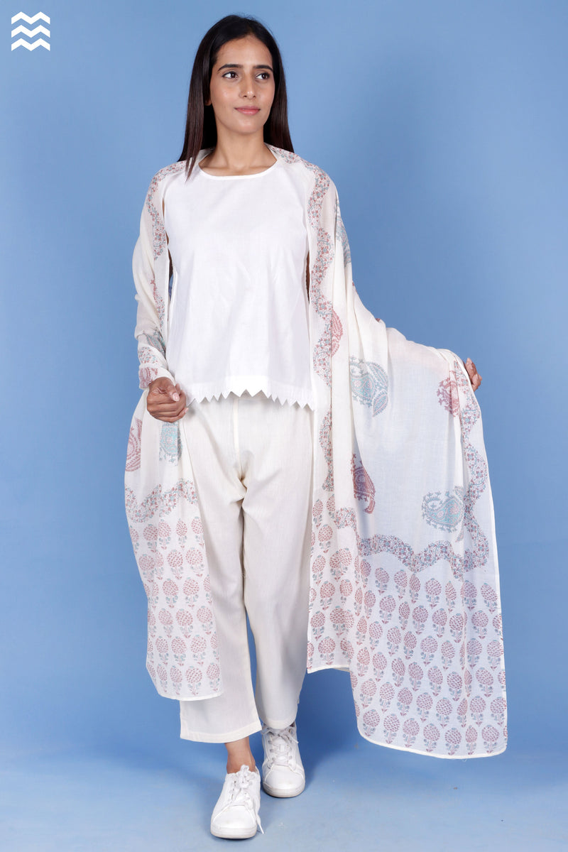 Mulmul Cotton Wrap In Block Print